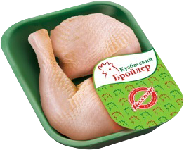 Окорочок куриный КУЗБАССКИЙ БРОЙЛЕР охл. подложка вес до 1.4 кг