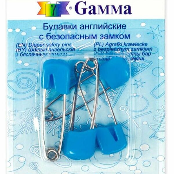 Булавки английские Gamma, 40 мм, 6 шт