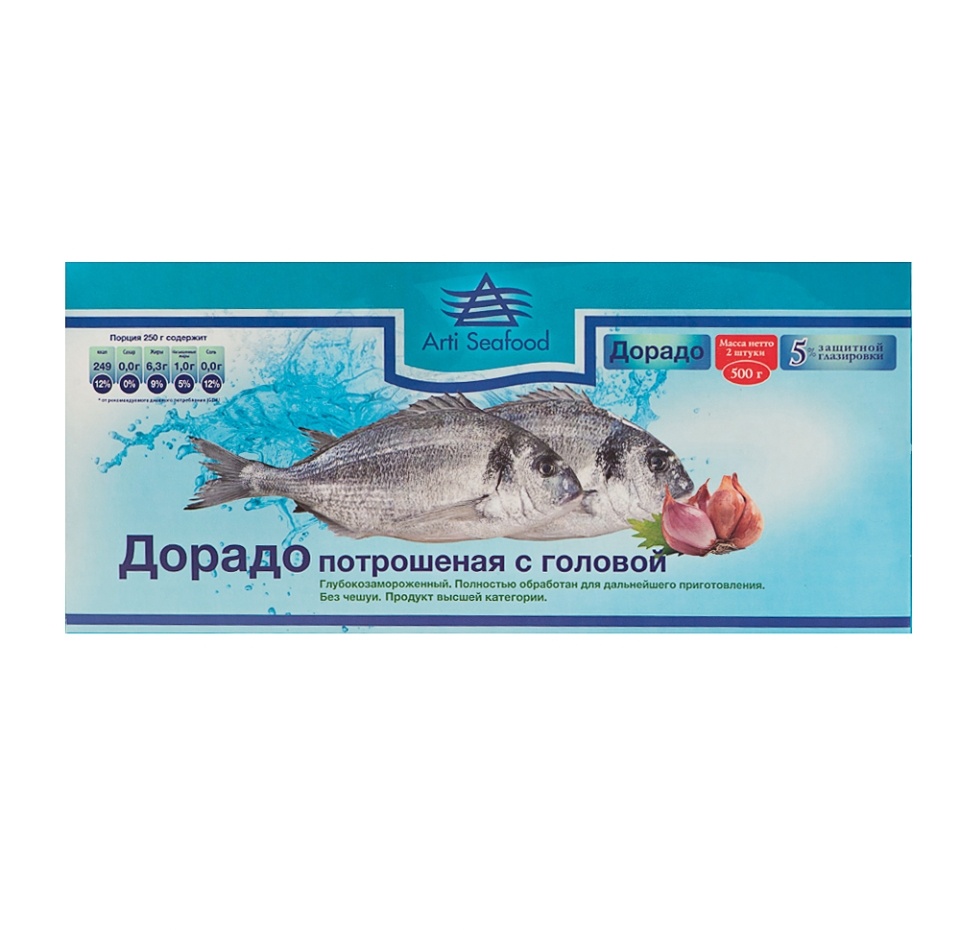 

Дорадо Seafood Line ПСГ глазурь 5% 500 г, Россия
