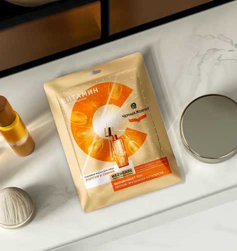 

Тканевая маска для лица Черный Жемчуг Mezocare Сияние и энергия с витамином С 19.7 г