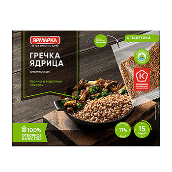 Крупа гречневая Ярмарка ядрица, 4х62,5 г