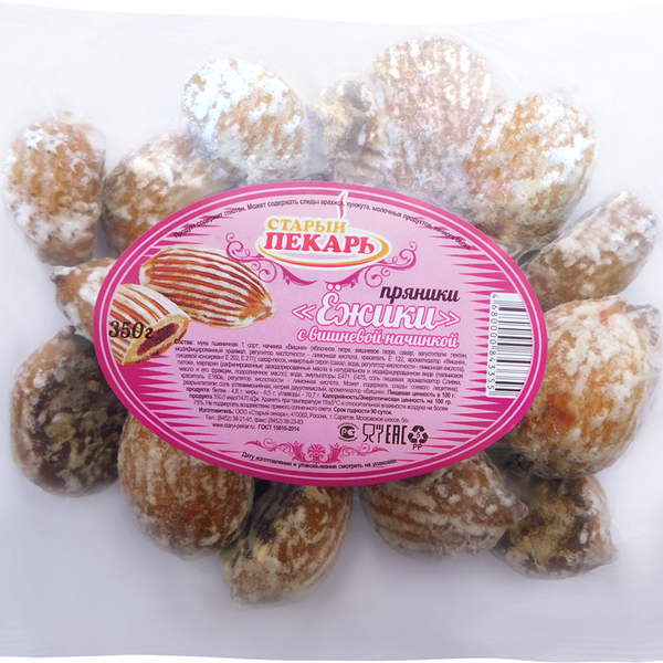 Пряники Старый Пекарь Ежики вишня, 350 г