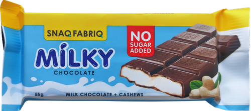 

Шоколад молочный Snaq Fabriq Milky Chocolate с молочно-ореховой пастой без сахара 55 г