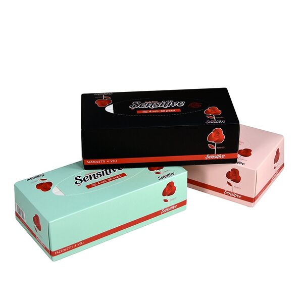 Салфетки косметические Rоsa 4-слойные в упаковке, Sensitive, 80 шт., Италия