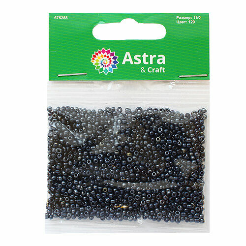 Бисер Astra&Craft 11/0, 20г(129 серый/эф.камня),упак
