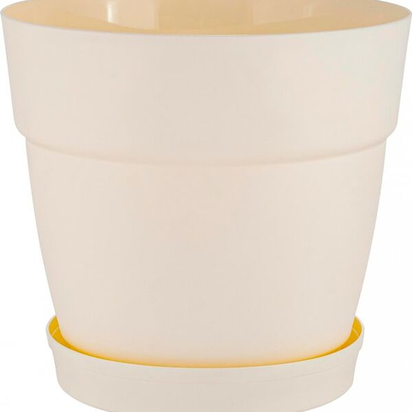 Горшок для цветов InGreen Villa de Fiori с фиксируемым поддоном белоснежный жасмин 20см 4л