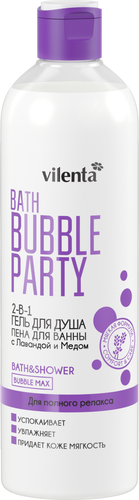 

Гель-пена для ванны и душа Vilenta Bath bubble party Для полного релакса с лавандой и медом 400 мл