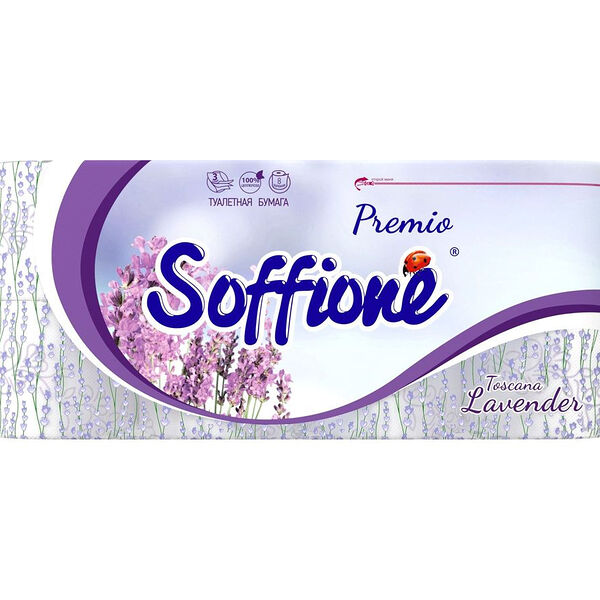 Туалетная бумага Soffione Premio Toscana Lavender трехслойная