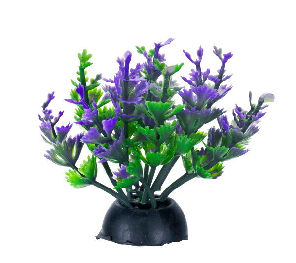 Растение для аквариума Homefish Кошачья лапка пурпурная пластиковое с грузом, 5 см