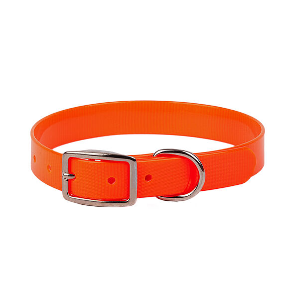Ошейник из биотана для собак крупных пород, оранжевый, 25 мм, обхват шеи 39-51,5 см