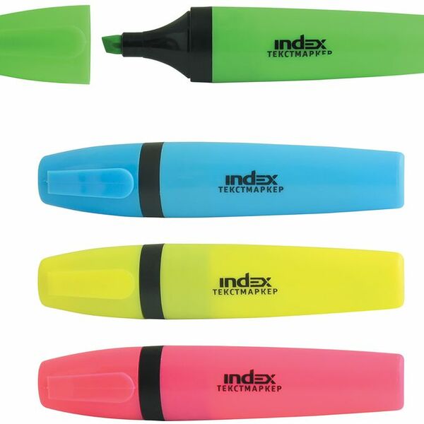 Набор текстмаркеров Index 4 цвета