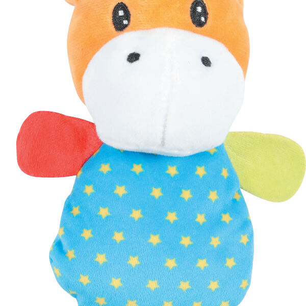 Zolux игрушка плюшевая для щенков с пищалкой Радужный бегемот 24,5 см., Оранжевый