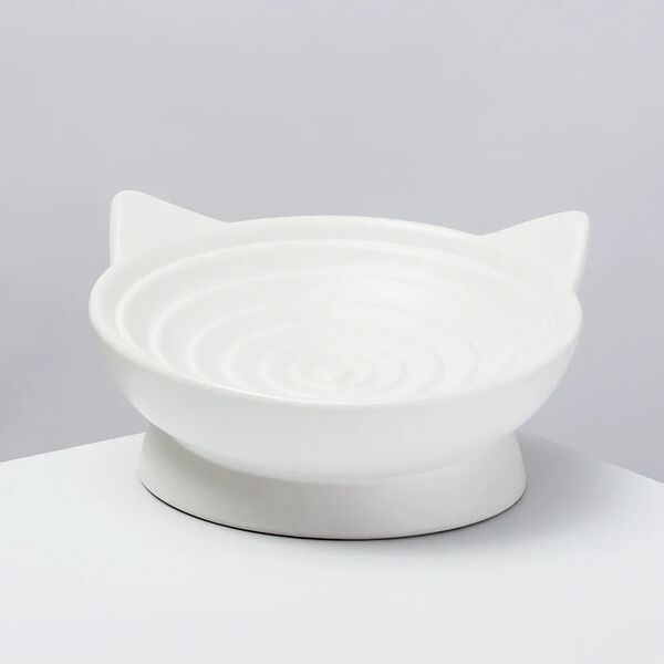 Миска для кошек Кошечка, 16,5х8,5 см, белая