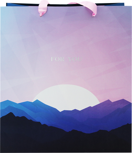 Пакет подарочный MESHU Закат, 26х32х12см, отделка фольгой, матовая ламинация