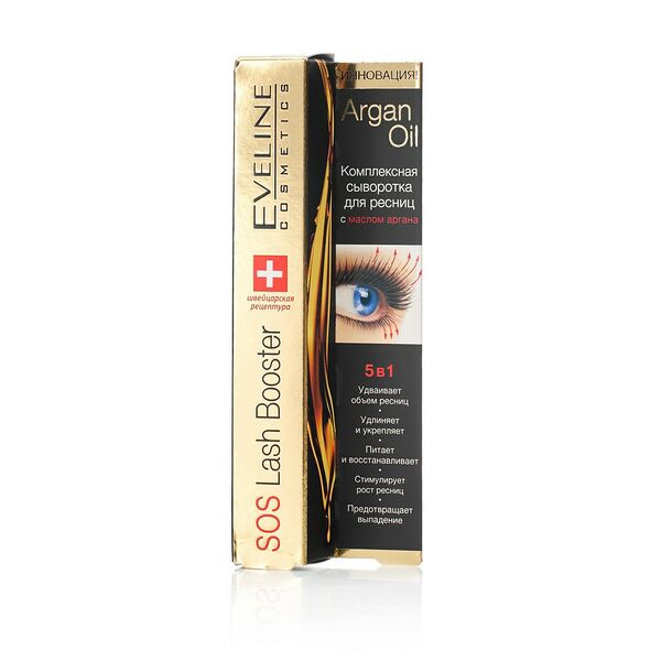 Сыворотка для ресниц Eveline SOS LASH BOOSTER с маслом арганы 5 в 1