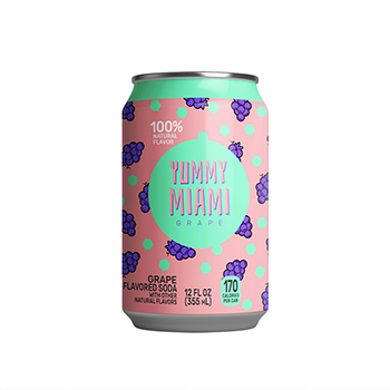 

Напиток газированный YUMMY MIAMI Grape 0.355л, США