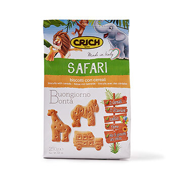 Печенье Crich Biscuits with cereals «Safari» мультизлаковое фигурное 250г, Италия