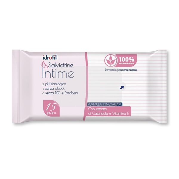 Салфетки влажные idrofil для интимной гигиены 15шт., Италия
