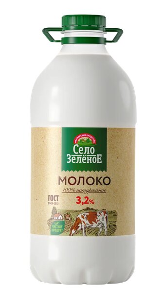 

Молоко пастеризованное Село Зелёное 3.2% 2 кг