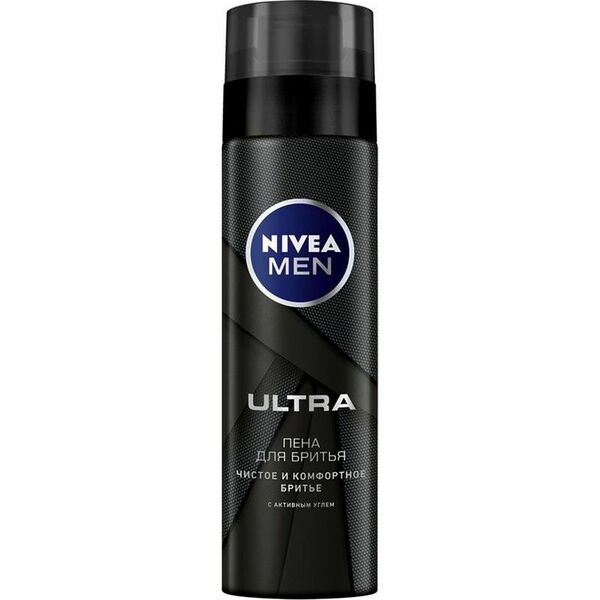 Пена для бритья Nivea Men Ultra с активным углём, 200мл