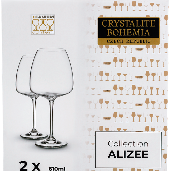 Набор бокалов для вина CRYSTALITE BOHEMIA Alizee 610мл, 2шт