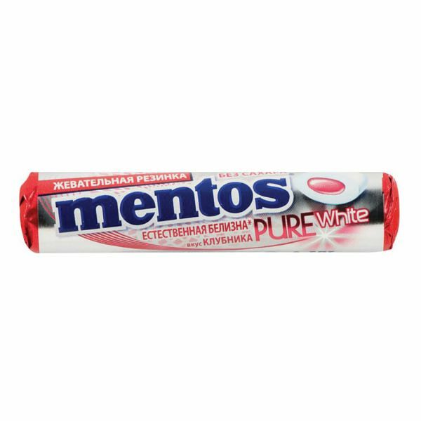 Драже Mentos Pure White жевательные со вкусом клубники