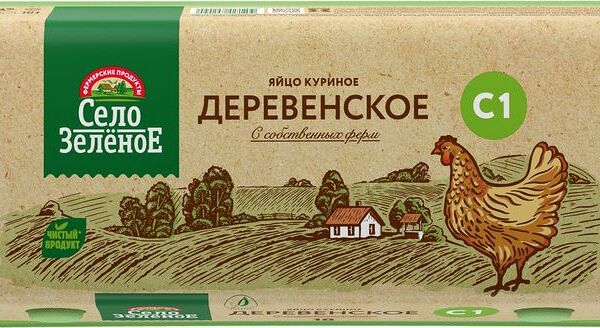 Яйцо куриное Село Зеленое Деревенское С1 10шт.