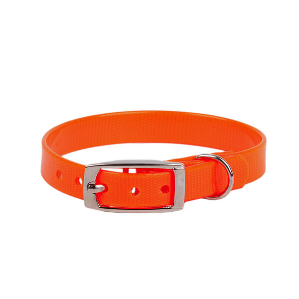 Ошейник из биотана для собак мелких пород, оранжевый, 12 мм, обхват шеи 20-24 см
