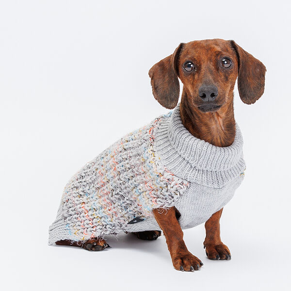 Свитер вязаный для собак, 25 см, серо-голубой