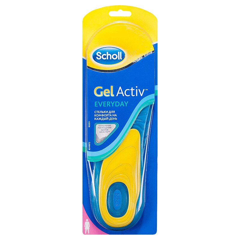 

Стельки Scholl GelActiv Everyday для комфорта на каждый день женские 120 г