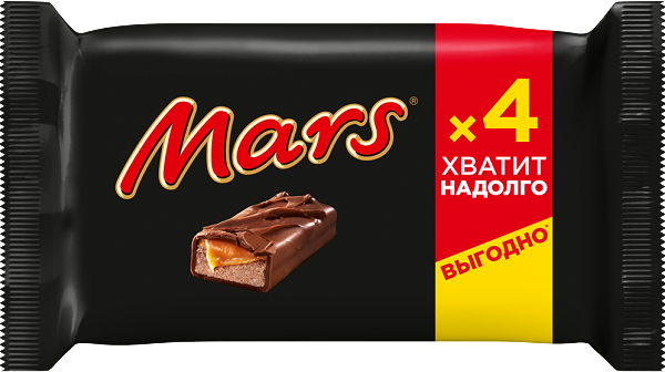 Батончик шоколадный Mars с нугой и карамелью, 4×40,5 г