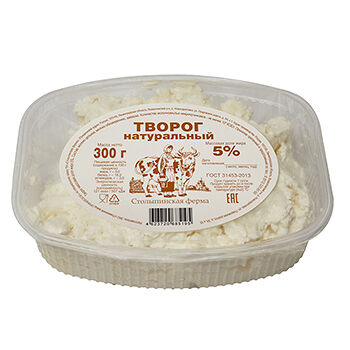 Творог Столыпинская ферма 5%, БЗМЖ