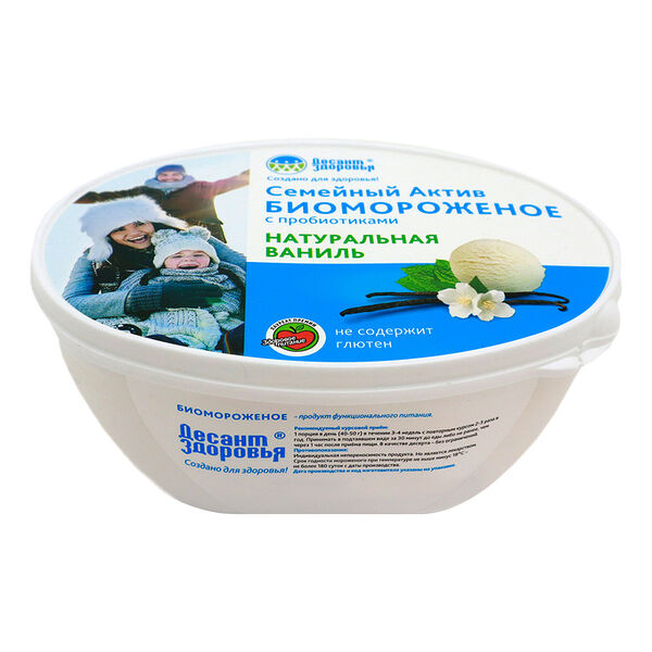 Биомороженое Десант здоровья Семейный актив ванильное