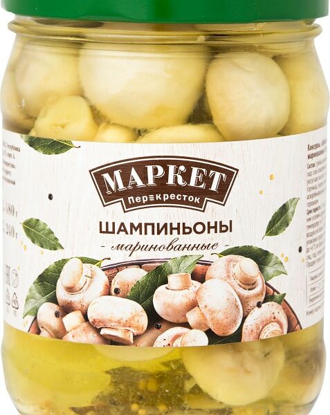 Грибы Маркет Перекресток Шампиньоны маринованные 480г