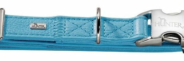 Hunter ошейник кожаный Capri Alu-Strong 45 - 65 см., Бирюзовый