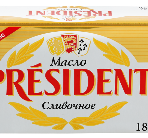 Масло кислосливочное President несолёное 82%