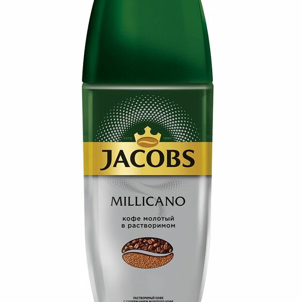 Кофе Jacobs Millicano натуральный растворимый с добавлением жареного молотого, 90г