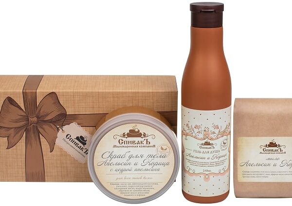 Набор СпивакЪ №2 для тела Апельсин и корица Скраб для тела + Гель для душа + Мыло