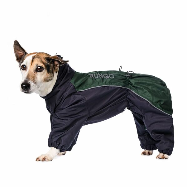 Комбинезон теплый для собак средних пород Джек Рассел 40x37x58см 2XL зеленый (мальчик)