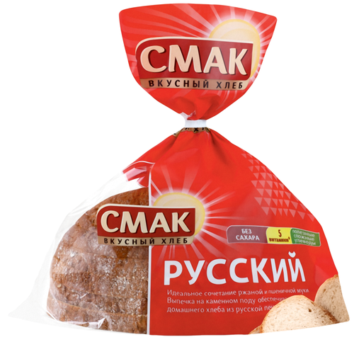 

Хлеб Смак Русский ржано-пшеничный в нарезке половинка 300 г