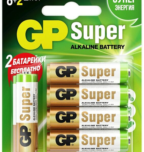 Батарейки GP 15А8/2-СR10 АА 8+2шт