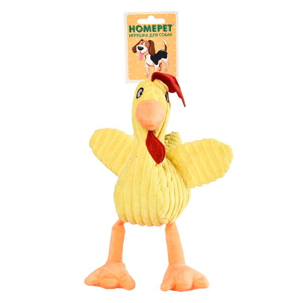HOMEPET Игрушка для собак Петух шуршащий с пищалкой плюш 20х33см