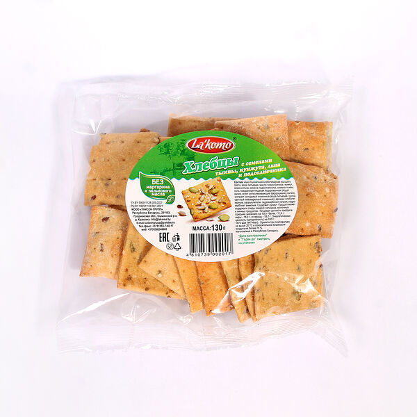 Хлебцы с кунжутом семенами подсолнечника тыквы и льна 130г