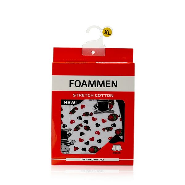 Мужские трусы - боксеры Foammen Fo20124 , Бело-синий кот-моряк , XL