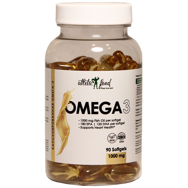 Atletic Food Рыбий жир Омега-3 Omega-3 1000 mg - 90 гелевых капсул
