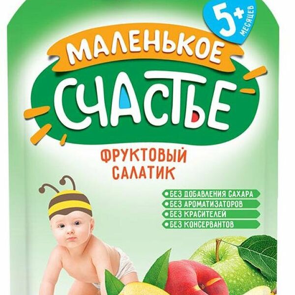 Пюре фруктовое Маленькое счастье Фруктовый салат с 5 мес.