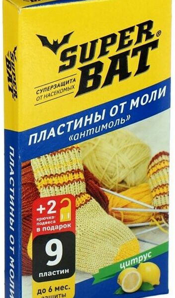 Пластины от моли Super Bat Цитрус 9шт