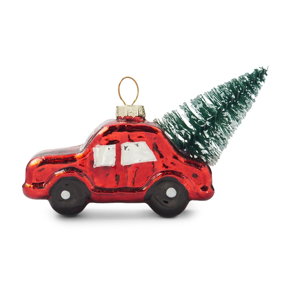 

Игрушка для елки Yancheng Shiny "Коллекция Традиции" Машина с елкой, цвет красный, 12см, стекло, Китай