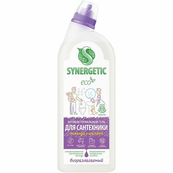 Средство для сантехники Synergetic Лаванда и шалфей сказочная чистота концентрированное