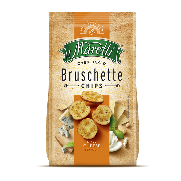 Сухарики пшеничные Maretti Bruschette chips Mixed cheese 70 г